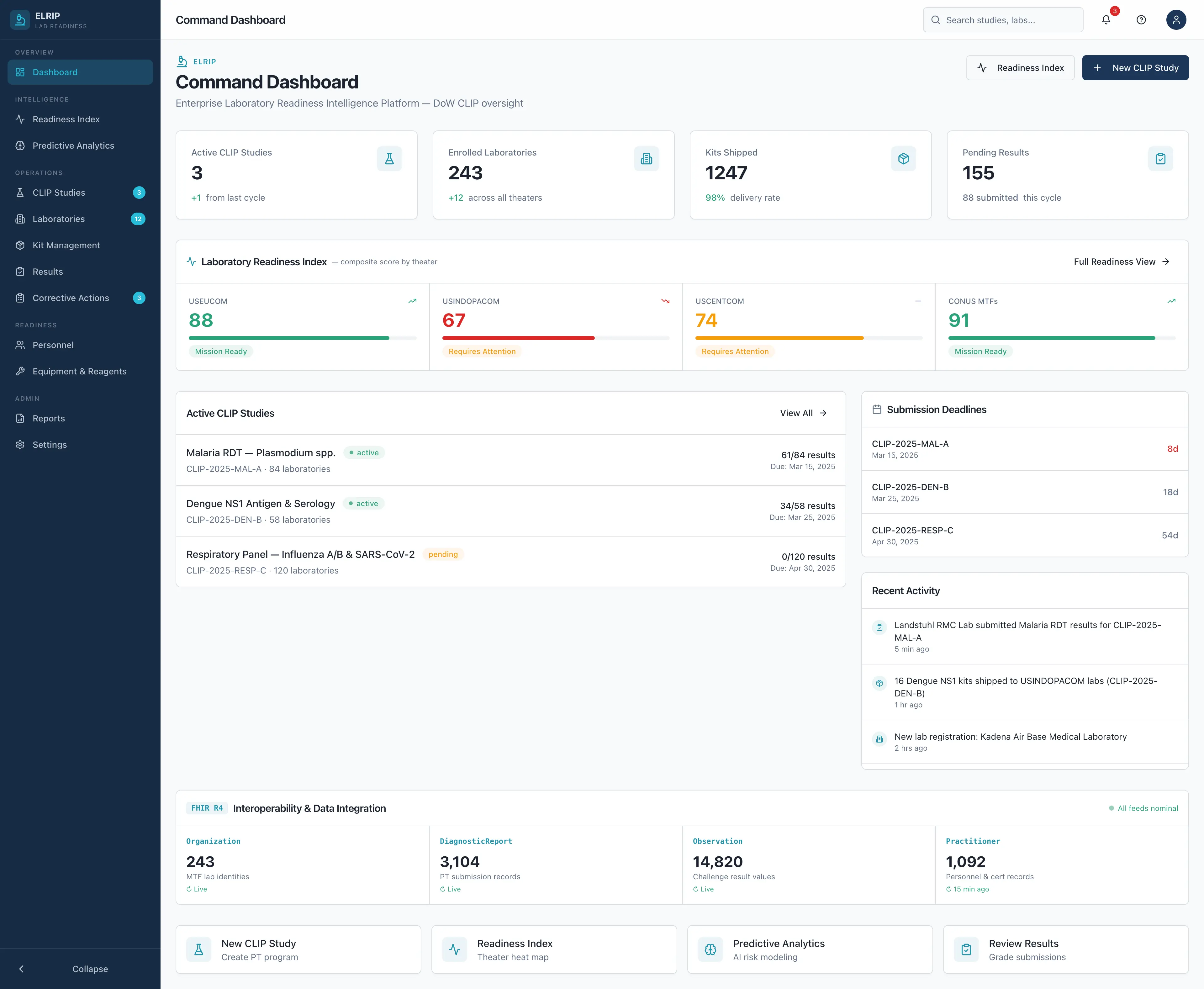 ELRIP dashboard or workflow screenshot